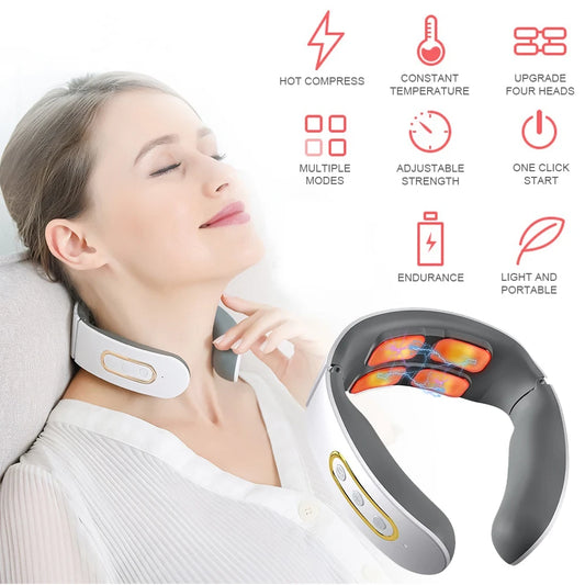 Portable Cervical Massager with Heat and Electrotherapy