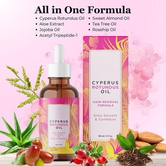 Premium Cyperus Rotundus Oil for Hair Removal, Gentle Skincare, Deep Hydration, Hair Growth Inhibition, After-Shave Oil